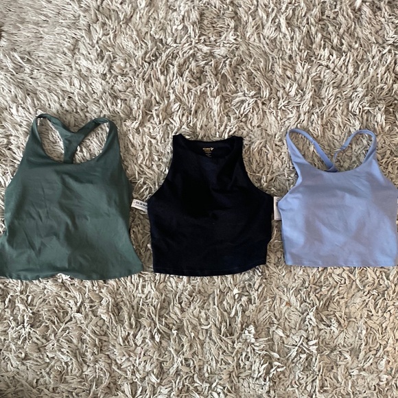 Old Navy Tops 3 Old Navy Crop Top Built In Bra Light Support Powersoft Longline Sports New S